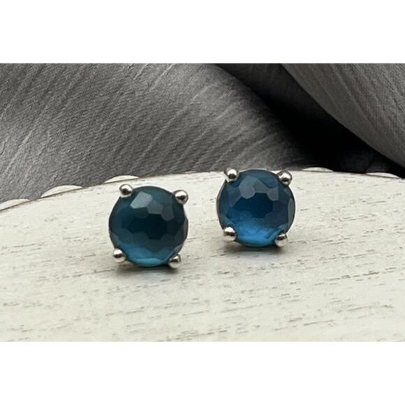 Ippolita Jewelry - Ippolita 925 Crystal Quartz & Mother Of Pearl Stud Earrings 3.38G / 9mm
